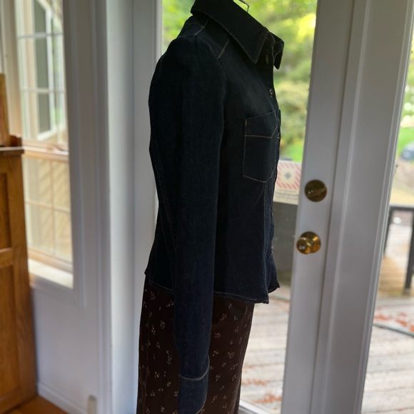 Dark blue fitted denim shirt new - Picture 3 of 8